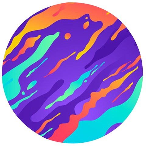 Multicolored Abstract Background Wooden Bottle Opener (Round) from ArtsNow.com Front