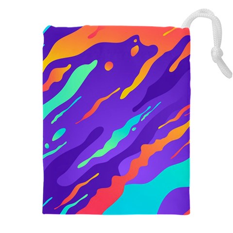 Multicolored Abstract Background Drawstring Pouch (4XL) from ArtsNow.com Front