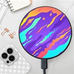 Multicolored Abstract Background Wireless Fast Charger(Black)