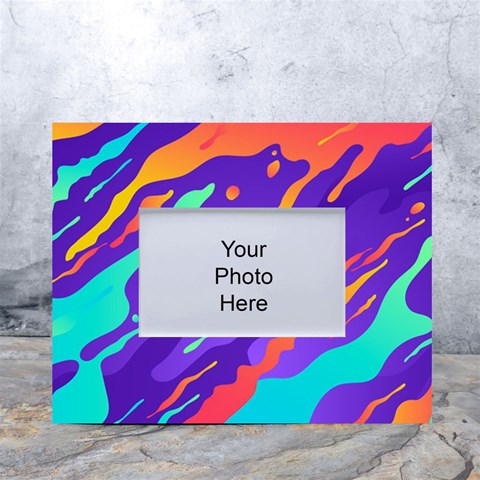 Multicolored Abstract Background White Tabletop Photo Frame 4 x6  from ArtsNow.com Front