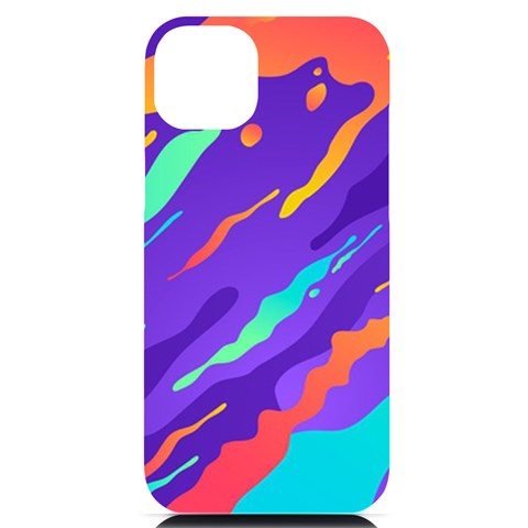 Multicolored Abstract Background iPhone 14 Plus Black UV Print Case from ArtsNow.com Front