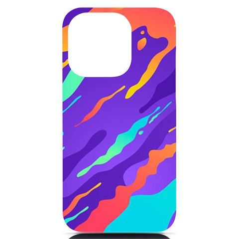 Multicolored Abstract Background iPhone 14 Pro Black UV Print Case from ArtsNow.com Front
