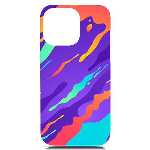 Multicolored Abstract Background iPhone 14 Pro Max Black UV Print Case from ArtsNow.com Front