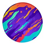 Multicolored Abstract Background Round Glass Fridge Magnet (4 pack)