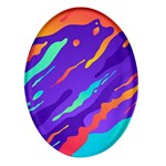 Multicolored Abstract Background Oval Glass Fridge Magnet (4 pack)