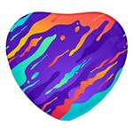 Multicolored Abstract Background Heart Glass Fridge Magnet (4 pack)