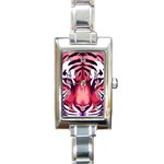Tiger Design Rectangle Italian Charm Watch
