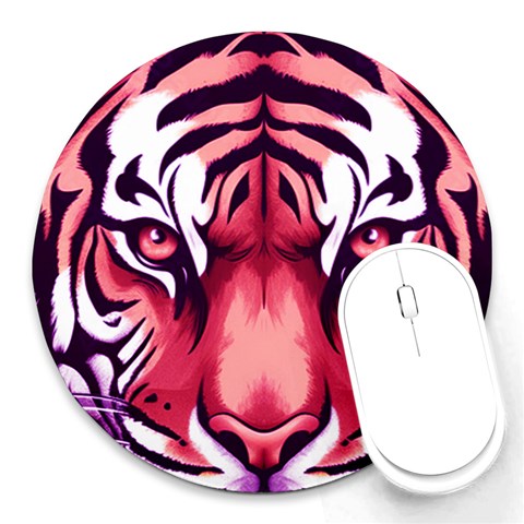 Tiger Design Round Mousepad from ArtsNow.com Front