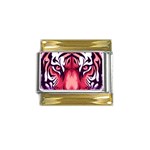 Tiger Design Gold Trim Italian Charm (9mm)