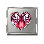 Tiger Design Mega Link Heart Italian Charm (18mm)