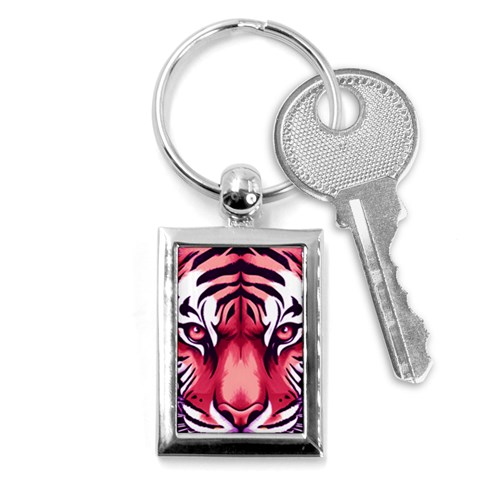 Tiger Design Key Chain (Rectangle) from ArtsNow.com Front