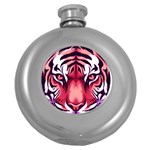 Tiger Design Round Hip Flask (5 oz)