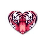 Tiger Design Rubber Heart Coaster (4 pack)