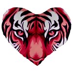 Tiger Design Large 19  Premium Heart Shape Cushions
