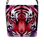 Tiger Design Flap Closure Messenger Bag (L)