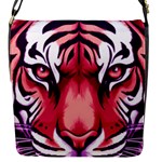 Tiger Design Flap Closure Messenger Bag (S)
