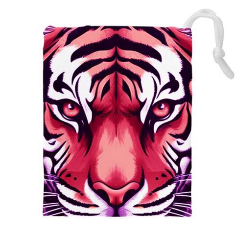 Tiger Design Drawstring Pouch (4XL) from ArtsNow.com Front