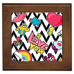 Vector Romantic Love Seamless Pattern Framed Tile