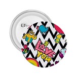 Vector Romantic Love Seamless Pattern 2.25  Buttons