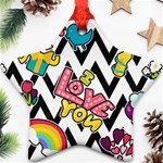 Vector Romantic Love Seamless Pattern Ornament (Star)