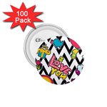 Vector Romantic Love Seamless Pattern 1.75  Buttons (100 pack) 