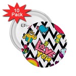 Vector Romantic Love Seamless Pattern 2.25  Buttons (10 pack) 