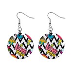 Vector Romantic Love Seamless Pattern Mini Button Earrings