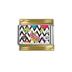 Vector Romantic Love Seamless Pattern Gold Trim Italian Charm (9mm)