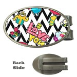 Vector Romantic Love Seamless Pattern Money Clips (Oval) 