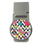 Vector Romantic Love Seamless Pattern Money Clips (Round) 