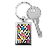 Vector Romantic Love Seamless Pattern Key Chain (Rectangle)