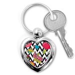 Vector Romantic Love Seamless Pattern Key Chain (Heart)