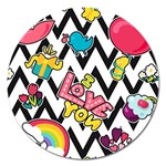Vector Romantic Love Seamless Pattern Magnet 5  (Round)