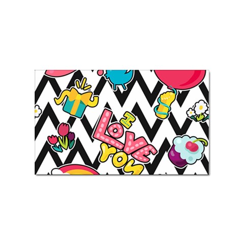 Vector Romantic Love Seamless Pattern Sticker Rectangular (100 pack) from ArtsNow.com Front
