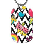 Vector Romantic Love Seamless Pattern Dog Tag (Two Sides)