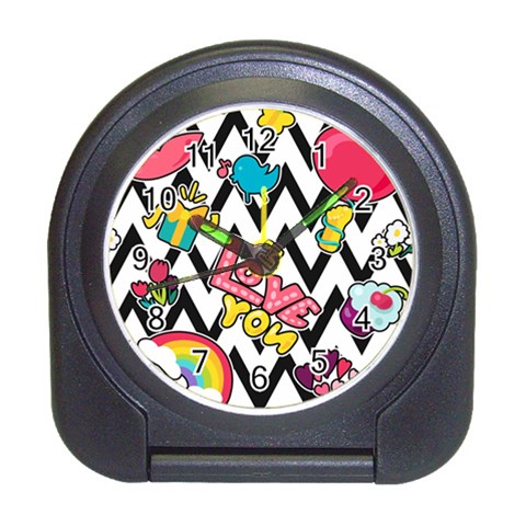 Vector Romantic Love Seamless Pattern Travel Alarm Clock from ArtsNow.com Front