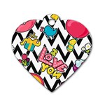 Vector Romantic Love Seamless Pattern Dog Tag Heart (Two Sides)