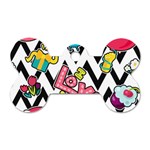 Vector Romantic Love Seamless Pattern Dog Tag Bone (Two Sides)