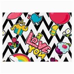 Vector Romantic Love Seamless Pattern Large Glasses Cloth (2 Sides)