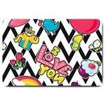 Vector Romantic Love Seamless Pattern Large Doormat