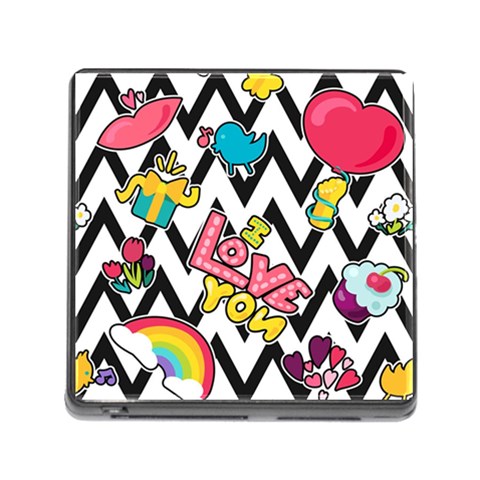 Vector Romantic Love Seamless Pattern Memory Card Reader (Square 5 Slot) from ArtsNow.com Front