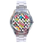 Vector Romantic Love Seamless Pattern Stainless Steel Analogue Watch
