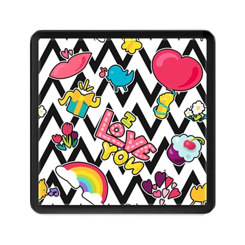 Vector Romantic Love Seamless Pattern Memory Card Reader (Square) from ArtsNow.com Front