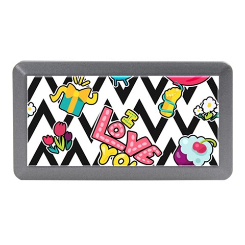 Vector Romantic Love Seamless Pattern Memory Card Reader (Mini) from ArtsNow.com Front