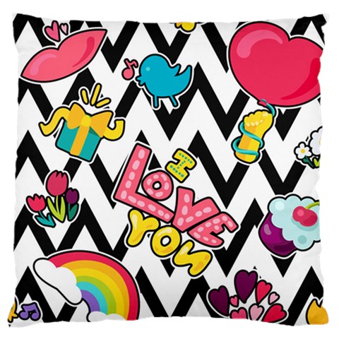 Vector Romantic Love Seamless Pattern Large Cushion Case (One Side) from ArtsNow.com Front