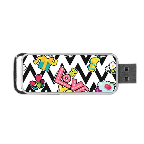 Vector Romantic Love Seamless Pattern Portable USB Flash (One Side) from ArtsNow.com Front