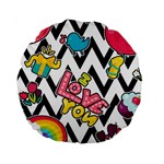 Vector Romantic Love Seamless Pattern Standard 15  Premium Round Cushions