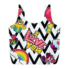 Vector Romantic Love Seamless Pattern Full Print Recycle Bag (L) from ArtsNow.com Back
