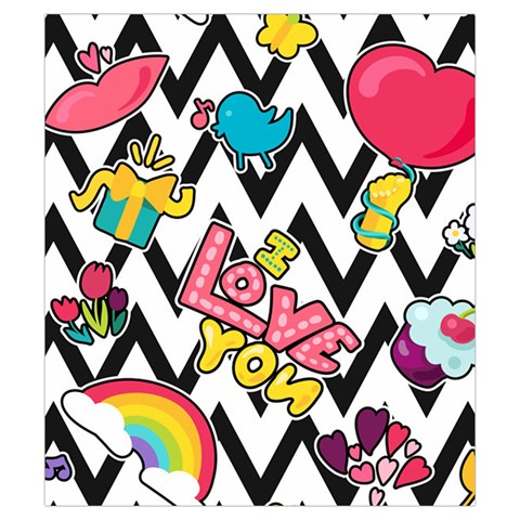 Vector Romantic Love Seamless Pattern Drawstring Pouch (Small) from ArtsNow.com Front