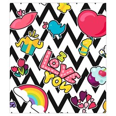 Vector Romantic Love Seamless Pattern Drawstring Pouch (Small) from ArtsNow.com Front